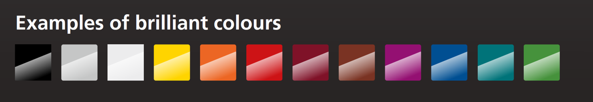 Custom colour and finish options chart for luxury Burg-Wächter safes