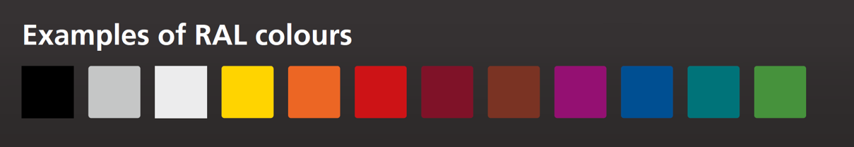 RAL colour chart showing custom finish options for Burg-Wächter safes